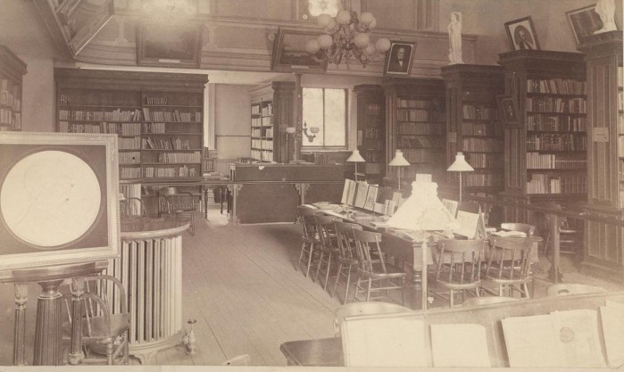 Russell Library reading room, 1888.